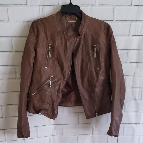 Jou Jou Jackets & Blazers - J2 Brown Vegan Leather Jacket, Large Juniors